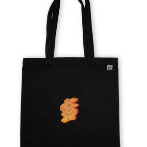 Let That Shit Go Orange Embroidered Tote Bag - Black